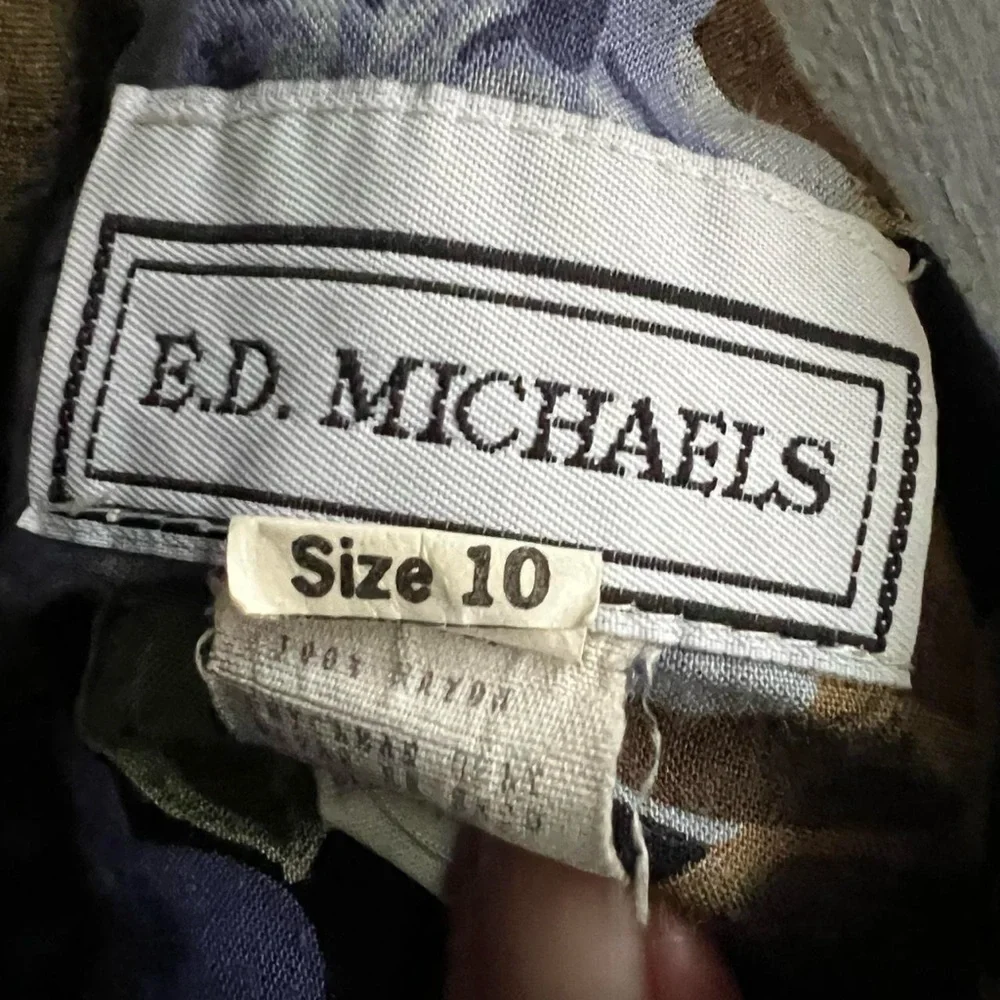 E.D. Michaels Vintage Maxi Dress Blue Floral Size 10 - Picture 4 of 4